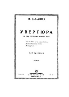 Overture on Three Russian Themes: Full score by Mily Balakirev