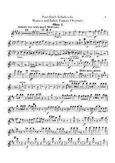 Complete Overture: Oboes and cor anglais parts by Pyotr Tchaikovsky