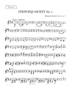 String Quartet No.2 in D Major: Violin II part by Alexander Borodin