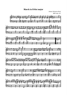 No.23 March in E Flat Major, BWV Anh.127: For keyboard by Johann Sebastian Bach