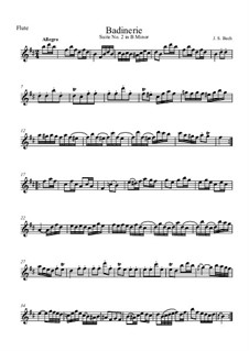 Badinerie: Flute part by Johann Sebastian Bach