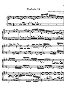 bach No.15 in B Minor, BWV 801 (Three Part Inventions, BWV 787-801) by