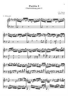 Partita for Keyboard No.1 in B Flat Major, BWV 825: Allemande by Johann Sebastian Bach