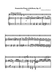 Sonata for French Horn and Piano, Op.17: Piano part by Ludwig van Beethoven