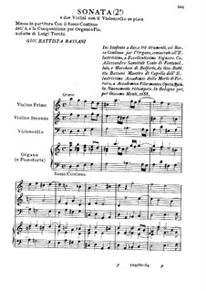 Sonata for Two Violins and Cello No.2: Sonata for Two Violins and Cello No.2 by Giovanni Battista Bassani