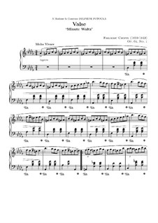 No.1 in D Flat Major: For piano (high quality sheet music) by Frédéric Chopin