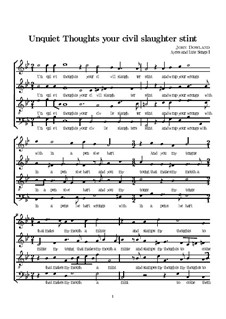 Unquiet Thoughts: Vocal score by John Dowland