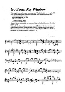 Go from My Window: For guitar by folklore