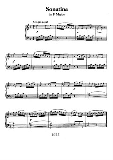 Sonatina in F Major: For piano by Ludwig van Beethoven