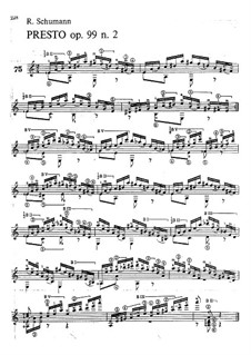 Bunte Blätter (Colored Leaves), Op.99: No.2 Presto, for guitar by Robert Schumann