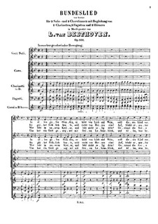 Bundeslied, Op.122: Bundeslied by Ludwig van Beethoven