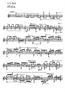 Fugue in A Minor, BWV 1000: Arrangement for guitar by Johann Sebastian Bach