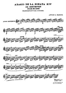 Movement I: For guitar by Ludwig van Beethoven