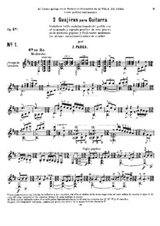 Guajiras de mediana para Guitarra, Op.5: For guitar by Juan Parga