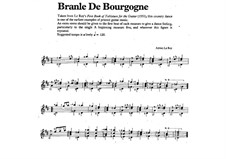 Branle de bourgogne: For guitar by Adrien le Roy