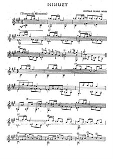 Minuet in A Major: For guitar by Silvius Leopold Weiss