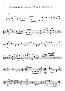 Sonata No.497 in B Flat Major, K.544 L.497 P.548: For guitar by Domenico Scarlatti