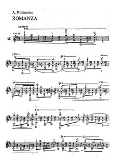 Two Pieces, Op.26: No.1 Romance, for Guitar by Anton Rubinstein