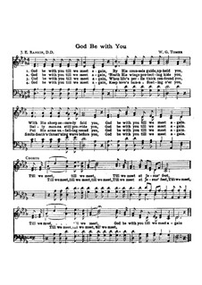 God Be with You Till We Meet Again: Vocal score by William Gould Tomer