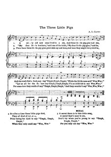 The Three Little Pigs: For voice and piano by Alfred Scott Gatty