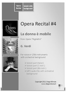 La donna è mobile (Over the Summer Sea): Sheet music and audiofile of orchestral accompaniment by Giuseppe Verdi