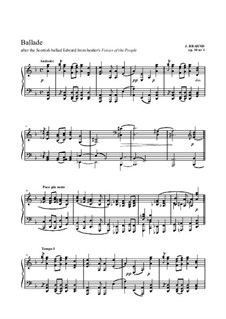 Four Ballades, Op.10: Ballade No.1 by Johannes Brahms