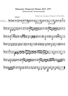 Masonic Funeral Music, K.477: Basset horn part by Wolfgang Amadeus Mozart