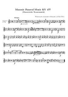Masonic Funeral Music, K.477: Clarinet part by Wolfgang Amadeus Mozart