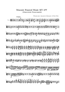 Masonic Funeral Music, K.477: Viola part by Wolfgang Amadeus Mozart