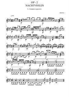 Nachtviolen, Op.2: For guitar (high quality sheet music) by Johann Kaspar Mertz