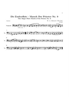 March of the Priests: Cello part by Wolfgang Amadeus Mozart