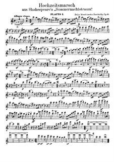 Wedding March: Flutes parts by Felix Mendelssohn-Bartholdy