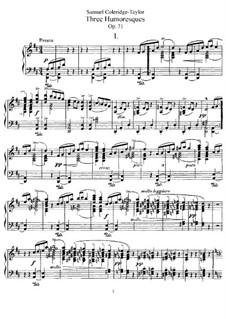Three Humoresques, Op.31: For piano by Samuel Coleridge-Taylor