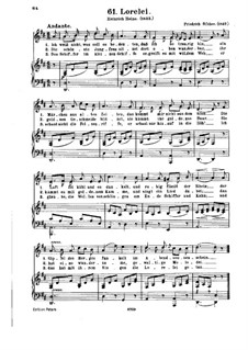 Die Lorelei: Piano-vocal score (german text) by Friedrich Silcher