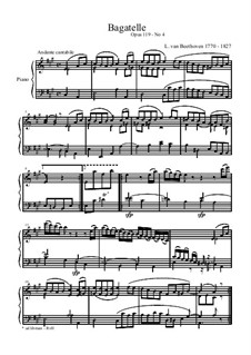 Eleven New Bagatelles for Piano, Op.119: Bagatelle No.4 by Ludwig van Beethoven