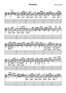 Six Rondos, Op.14: Rondo No.1 – tablature by Mauro Giuliani