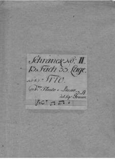 Trio Sonata for Violin, Flute and Basso Continuo, GraunWV A:XV:8: Trio Sonata for Violin, Flute and Basso Continuo by Johann Gottlieb Graun