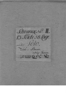 Sonata for Violin and Basso Continuo, GraunWV C:XVII:57: Sonata for Violin and Basso Continuo by Johann Gottlieb Graun