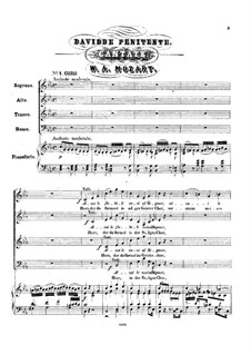 The Repentant David, K.469: For choir and piano by Wolfgang Amadeus Mozart