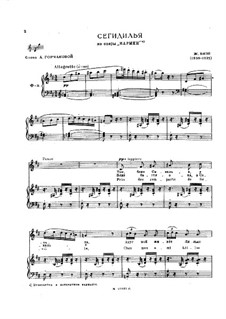 Seguedille: Piano-vocal score by Georges Bizet