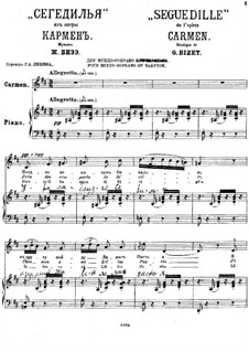 Seguedille: Piano-vocal score by Georges Bizet