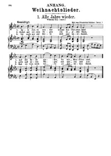Alle Jahre wieder: Piano-vocal score by Friedrich Silcher