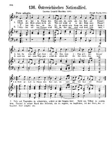 Austrian National Hymn, Hob.XXVIa/43: Piano-vocal score by Joseph Haydn