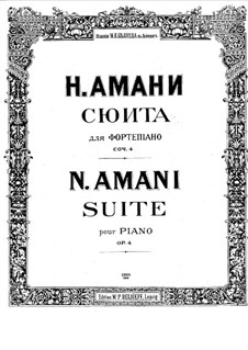 Suite for Piano, Op.4: For a single performer by Nikolay Amani