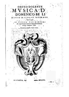 Orfeo dolente: Orfeo dolente by Domenico Belli