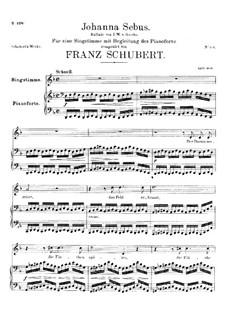 Johanna Sebus (Unfinished), D.728: Johanna Sebus (Unfinished) by Franz Schubert