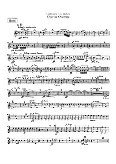 Overture: Horns parts by Carl Maria von Weber