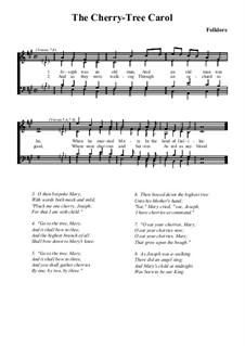 The Cherry-Tree Carol: For guitar (A Major) by folklore