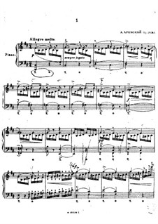 Three Pieces, Op.19: No.1 Etude by Anton Arensky
