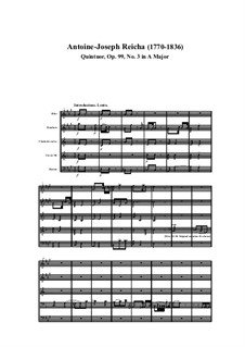 Woodwind Quintet in A Major, Op.99 No.3: Movement I by Anton Reicha